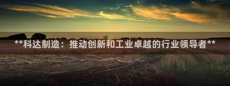 彩神v8iii：**科达制造：推动创新和工业卓越的行业领导者**