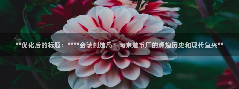 新版彩神v8登录教程：**优化后的标题：****金陵制造局：南京造币厂的辉煌历史和现代复兴**