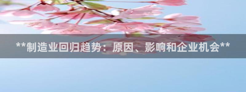 彩神购彩购彩大厅入口v：**制造业回归趋势：原因、影响和企业机会**