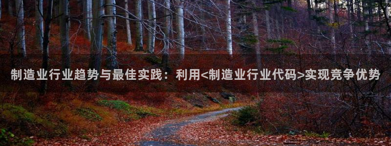 彩神v8下载app5.0：制造业行业趋势与最佳实践：利用<制造业行业代码>实现竞争优势