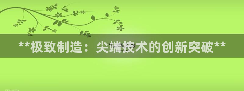 彩神网正规吗：**极致制造：尖端技术的创新突破**