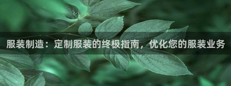 彩神通关注码金码对应码：服装制造：定制服装的终极指南，优化您的服装业务