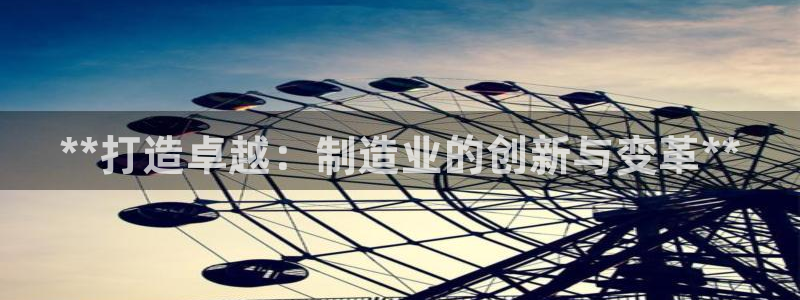 彩神v8app：**打造卓越：制造业的创新与变革**