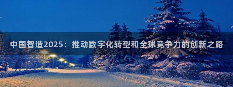 彩神8彩平台：中国智造2025：推动数字化转型和全球竞争力的创新之路