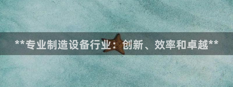 彩神用户登录：**专业制造设备行业：创新、效率和卓越**