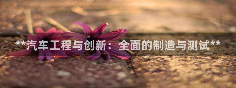 彩神购彩-购彩大厅入口36fr：**汽车工程与创新：全面的制