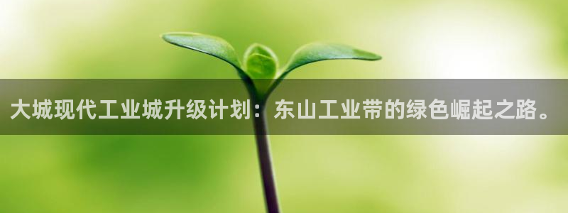 彩神vll首页：大城现代工业城升级计划：东山工业带的绿色崛起之路。